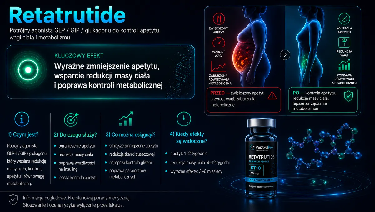 Infografika: mechanizm działania Retatrutide